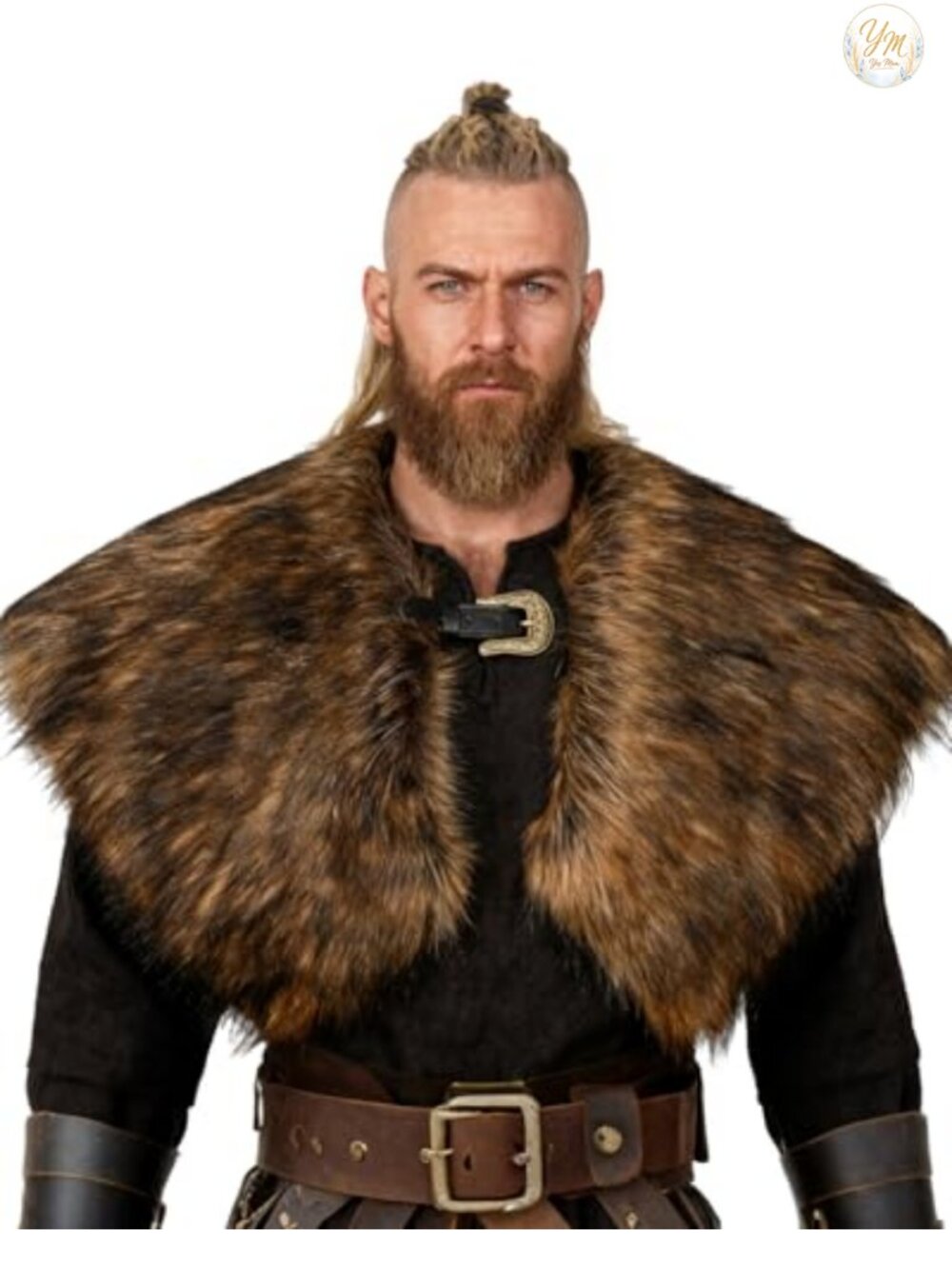 Faux Fur Viking Shawl Shoulder Wrap Medieval Renaissance Capelet